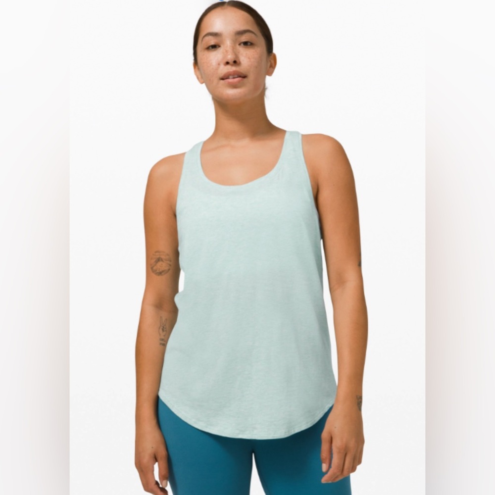 Lululemon, Love Tank *Pleated, Heathered Hazy Jade, Sz: 8
